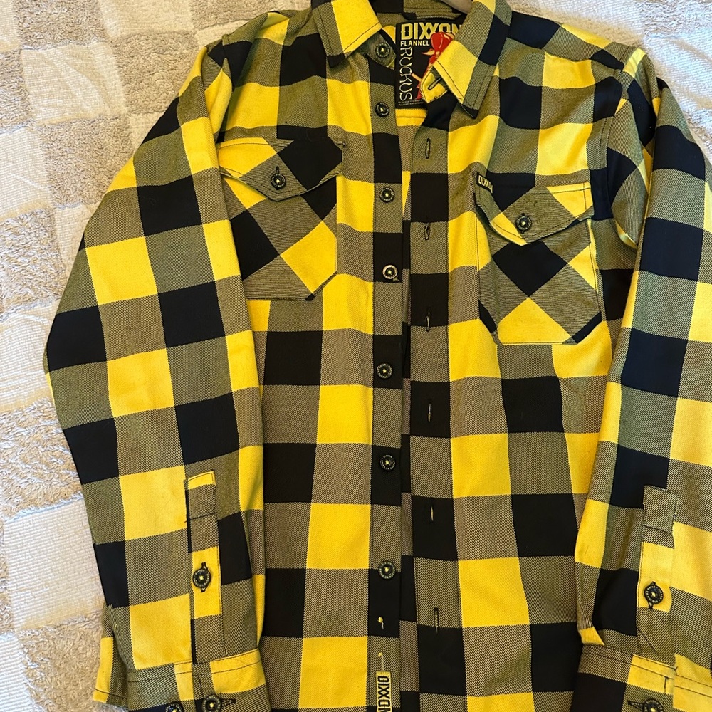 DIXXON Men's Bold Yellow and Black Checkered Shirt